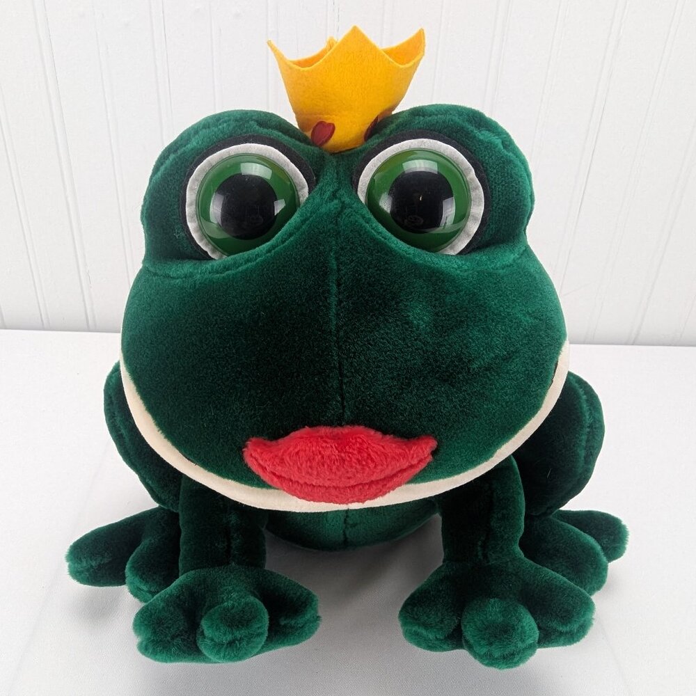 Russ Smooches Prince Charming Frog Plush 10" Stuffed Animal Kissing Sound Tags